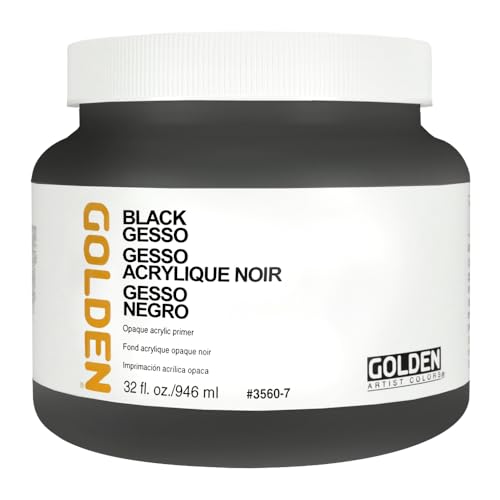 GOLDEN Black Gesso, 32 fl. oz. Jar, Professional...