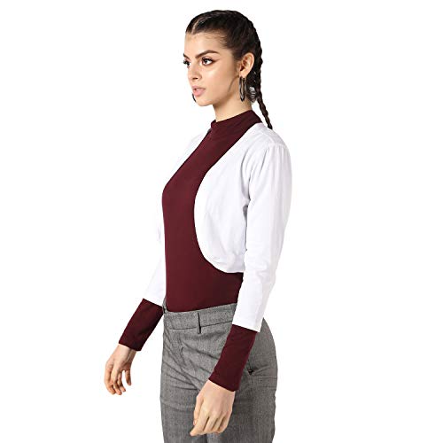 Image of PepTrends Solid Cotton Knitted Short Shrug with Front Open