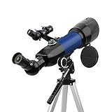 RENYUEH Telescopio para Adultos, telescopio Refractor de 70 mm de Apertura y Lente prismática de 400 mm para astronomía con trípode para observar la Luna y el Planeta.