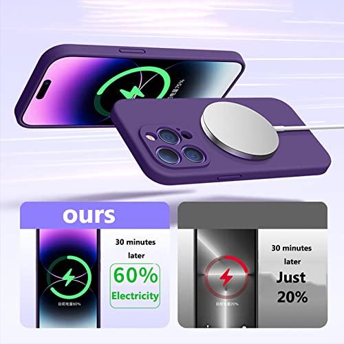 Coque induction iPhone 14 13 violette carrée : restez connecté à la maison