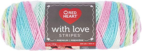 Image of Red Heart With Love Yarn, Stripe - Candy Stripe