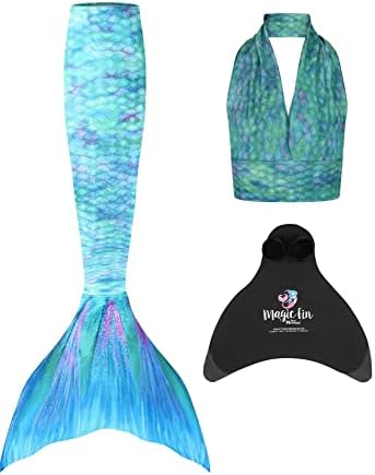 Mermaid Planet Woman 3-Piece Vibrant Color Swimming Mermaid Tail,...