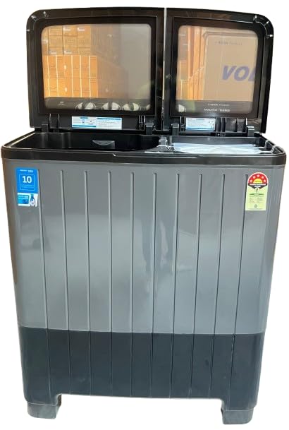 Image of Voltas Beko, A Tata Product 14 Kg 5 Star Semi-Automatic Top Load Washing Machine (WTT140UPA /BKSSDG5GTDA, Grey, Special pulsator and Double waterfall Technology)
