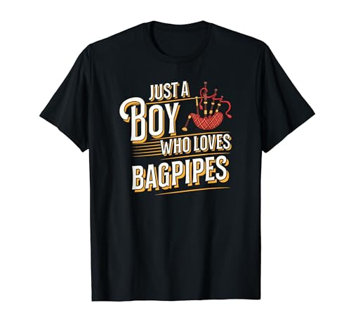 Just A Boy Who Loves Bagpipe Funny Bagpiper Boy Camiseta