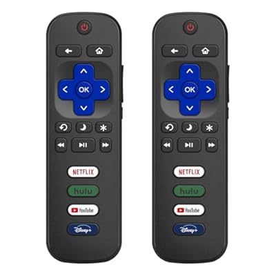 (Pack of 2) Replacement for Roku TV Remote Control, Compatible with TCL Roku/Hisense Roku/Onn Roku/Roku Built-in Smart TVs. (Not Compatible with Roku Sticks or Box). 1 Year Warranty.