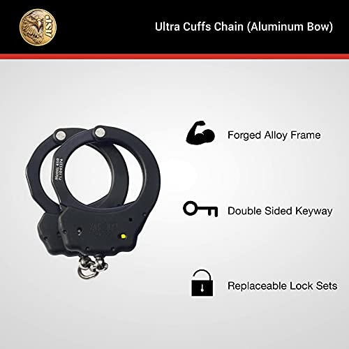 Asp Ultra Chain Handcuffs, Double-Locking Handcuffs, Colored Handcuffs, Forged Aluminum Restraints, Police Handcuffs, Law Enforcement Gear, Security Guard Equipment #TOP2