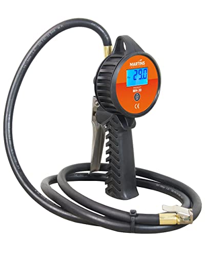 Flate Mate Pneu Gonflateur avec 6 ft Caoutchouc – Gonflateur de pneus compact pour automobile, voitures, motos, vélos, camions – 174 PSI avec LED Moniteur d'affichage (téléphone numérique)