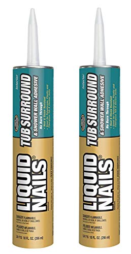 LIQUID NAILS LN-715 Tub Surround and Shower Adhesive (Low VOC) (10-Ounce) (1, ?wo ?ack)