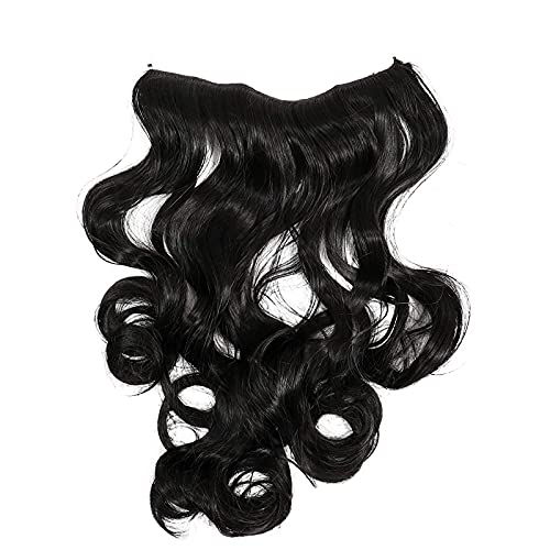 Glamlily Wavy Curls Hair Extension With Invisible Halo Headband (Black, 24 In) #TOP1