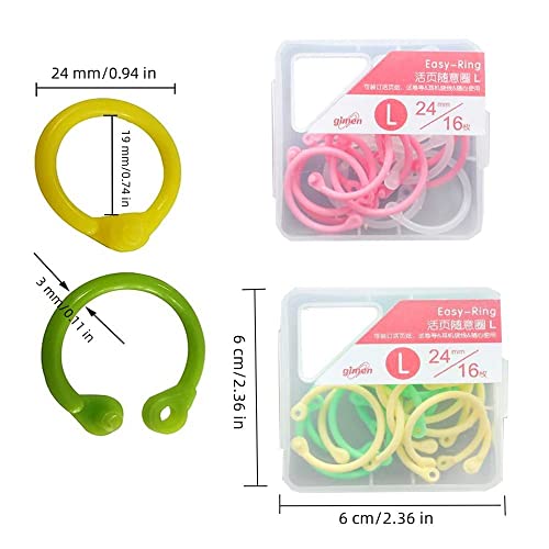 image for DABMAR Multi-Color Plastic Loose Paper Leaf Binder Rings Notebook Ring