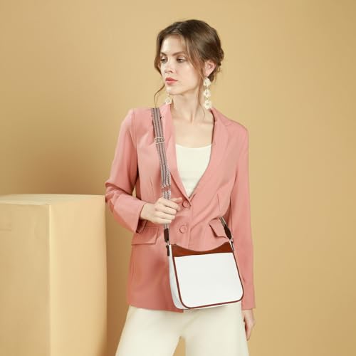 Image of LAORENTOU Crossbody Bag for Women Designer Shoulder Bag Leather Hobo Bag Medium Purse with wide Strap