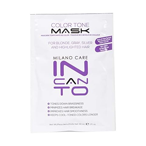 Milano Care Incanto Color Tone Mask 30 ml/1 oz – Professional Hair Toner Mask for Brassy Hair – Purple Conditioning Treatment For Blonde, Gray, Silver, Highlighted and Color Treated Hair Cover