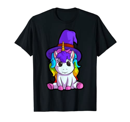 Camisa de Halloween de unicornio para niñas, disfraz de bruja para niños Camiseta
