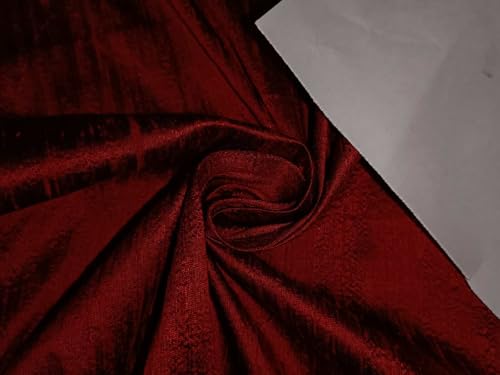 Tissu Dupion pure soie rouge noir sans plis artificiels pour vêtements structurés