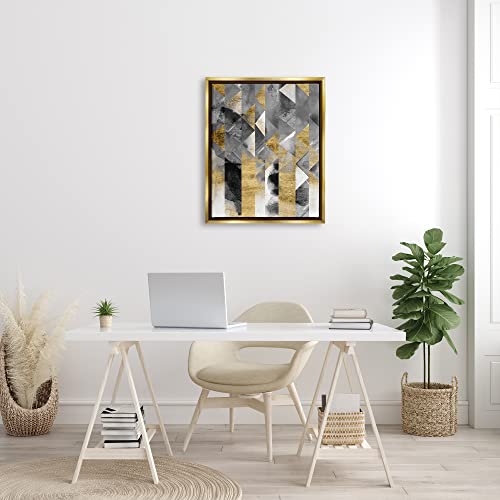 Image of 'Modern Triangular Stripes Sharp Geometric'| Floating Frame Canvas Art