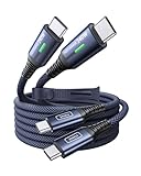 INIU USB C to USB C Cable, 240W Fast Charging Type C Charger Cord, Braided USBC Cable for iPhone 17, Samsung S25, Laptop, MacBook, Switch, Family, Commuter, Students, [6.6ft+6.6ft Blue]