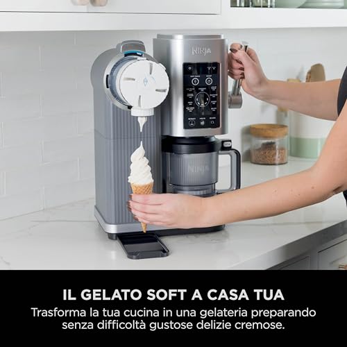 Ninja Swirl By Creami, Gelatiera Con 2 Vasetti, Gelatiera 13 Funzioni, Per Gelato, Gelato Alla Spina, Gelato Artigianale, Sorbetto, Milkshake E Molto Altro, Opzione Extra, Argento Platino, NC701EU - 6