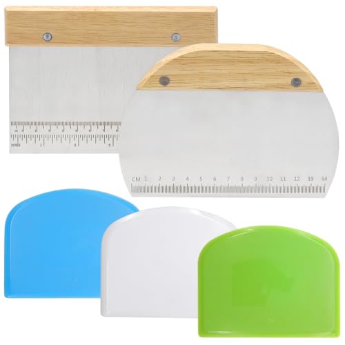 2 Pièces Corne Patisserie 15CM Grattoir à Pâte en Acier Inoxydable avec Poignée et Échelles de Mesure Coupe Pate pour Faire des Pâtisseries du Pain Ramasse Légumes Cuisine