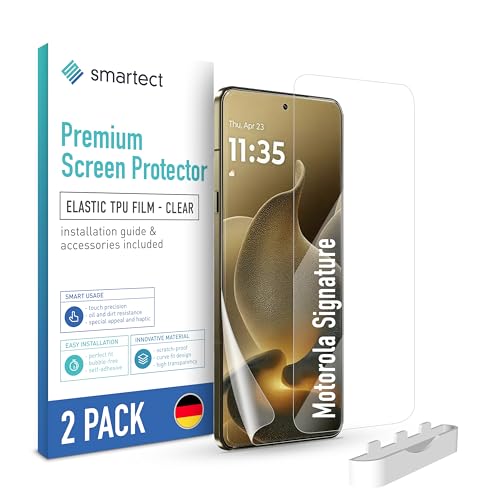 smartect TPU Schutzfolie 2 Stück für Motorola Signature, HD Panzerfolie Anti-Kratzer, Bildschirmschutz Ultra-klar, Blasenfrei, Fingerabdruck kompatibel, Hüllenfre&lich