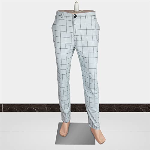 Mens Casual Plaid Jogger Pants Fashion Checked Flat Front Slim Fit Stretch Skinny Dress Pants Suit Trousers with Pocket3