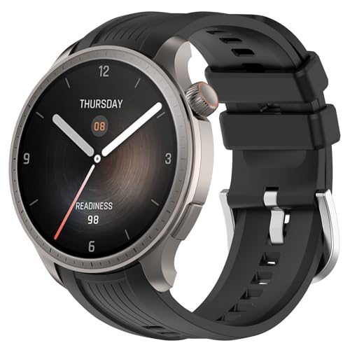 Compatibel met Amazfit Balance Bands voor Vrouwen Mannen, Verstelbare Sport Siliconen Vervanging Horlogebanden Bandjes Armband Fit voor Amazfit Balance (A2286) (zwart)