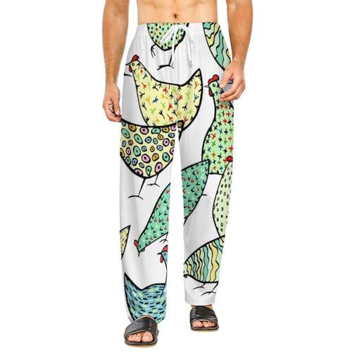 Bas de pyjama femme long poule en dessin animé taille S