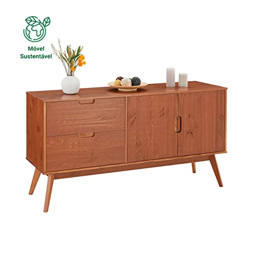 Balcao Aparador Buffet Madeira 2 Portas 2 Gavetas Tivoli