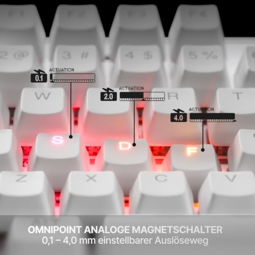 SteelSeries APEX PRO TKL Weiß Gen-3-Gaming-Tastatur – OmniPoint 3.0 analoge magnetische Schalter, Quickset-Auto-Presets (Schnellabzug… – Ansicht 6