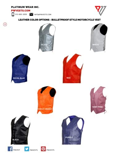 Traditional Style Motorcycle Vest With Lace Unisex Size 4Xl Harley Orange | Chest: 52 In | Length: 25.5 In #TOP4