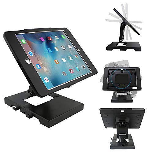 CarrieCathy Desktop Wall Mount Anti-Theft Security Kiosk POS Stand Holder Enclosure for Tablets, Compatible with 9.7
