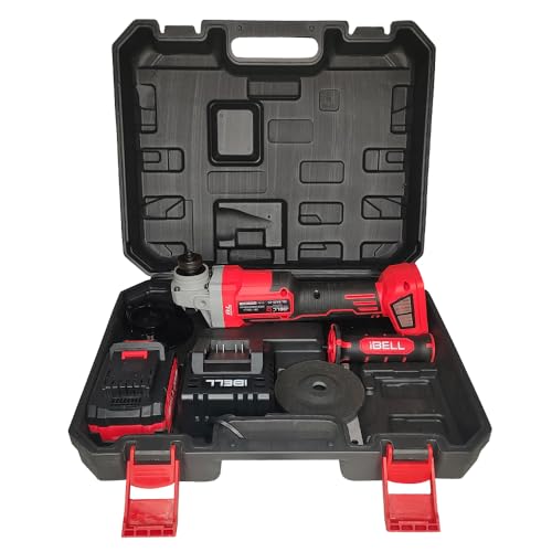 Image of iBell BA20-25 4.0Ah (BMC) Cordless Angle Grinder Brushless|20V Max|100mm /4inch Disc|3-Speed (5000 /6500 /8500 RPM)|Lightweight- Ideal for Cutting, Grinding, and Polishing