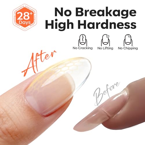 Image of modelones Builder Nail Gel, 10-in-One Builder Clear Hard Gel 2oz, High Thickness for Extension Apex Building Sculpting Overlays Home Salon LED Cured