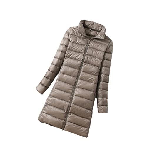 Parka d'hiver légère anti-froid en duvet de canard blanc femme kaki XXL