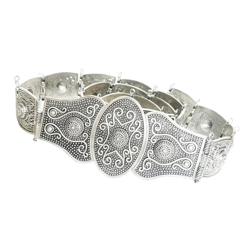 WTWU Traditional Caucasian Women Wedding Belt Metal Embossed Cultural Event Bridal Waistband for Ceremonial Occasion
