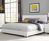 Coaster Home Furnishings Platform Bed, 79.5'W x 86.5'D x 48.5'H, Glossy White