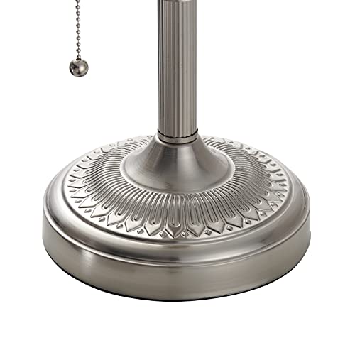 Newrays White Matted Glass Bankers Desk Lamp With Pull Chain Switch Plug In Fixture,Sand Nickel Base #TOP4