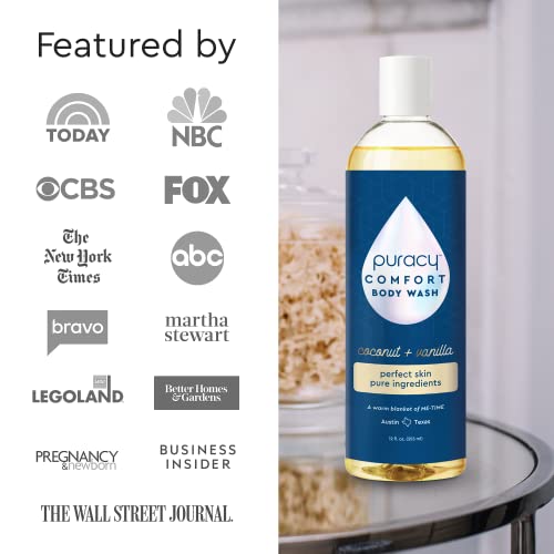 Puracy Body Wash, Natural Body Wash, 98.6% Pure Plant Ingredients, Moisturizing Shower Gel For Women Men Kids, Body Soap For Dry Sensitive Skin. Gently Scented With Coconut & Vanilla 12 Oz #TOP3