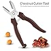 XVHOAB Chestnut Opener 2 in 1 Ergonomic Sharp Stainless Steel Self-Locking Chestnut Clip Springed Chestnut Cutter Tool for Home Restaurant Chestnut