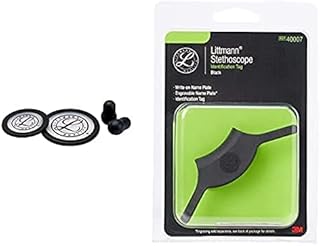 3M Littmann Stethoscope Spare Parts Kit, Classic III and Cardiology IV, Black, 40016 Bundle with 3M Littmann Stethoscope Identification Tag, Black, 40007