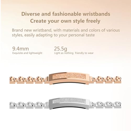 Smart Stylish Bracelet with Heart Rate,Blood Oxygen,Sleep Tracking,IP68 Waterproof,Magnetic Charging(Silver)4