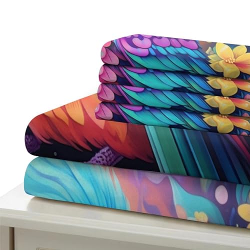 Housse de couette ado imprimé 3D Sparrow en microfibre zippée