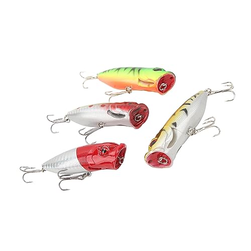 Kit de Isca de Pesca de Isca Dura Com Olhos 3D Realistas 4 Peças Pele Simulada Com Farpas para Rio