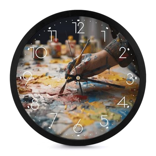 Horloge murale moderne colorée et silencieuse pour salon