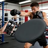 Smart Force Tracker per Sacco da Boxe, Misuratore di Potenza, Test di velocità, Dati E Curva in Tempo Reale, Autonomia di 200 Ore E Avviso Vocale, per Allenamento di Boxe E Black