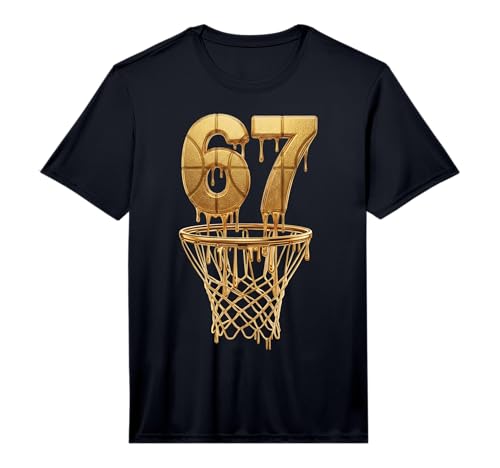 67 Gold Drip Basketball 6 7 Six Seven Meme Gen Alpha Slang Performance T-Shirt