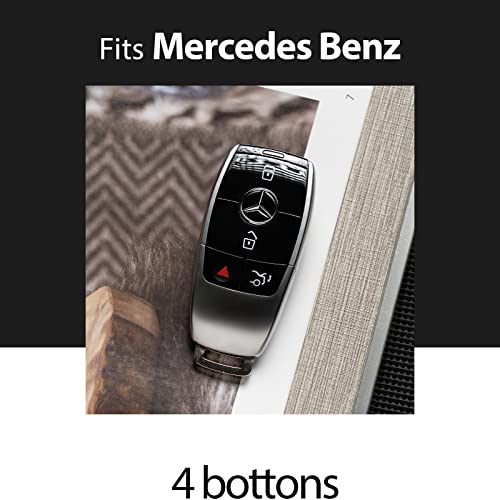 Image of Mercedes Benz Key Fob Cover Leather Car Key Case 2026 2025 2024 2023 2022 GLE350 GLE450 GLS450 GLS580 GLA250 GLA35 EQB CLA250 CLA35 CLA45 AMG GT