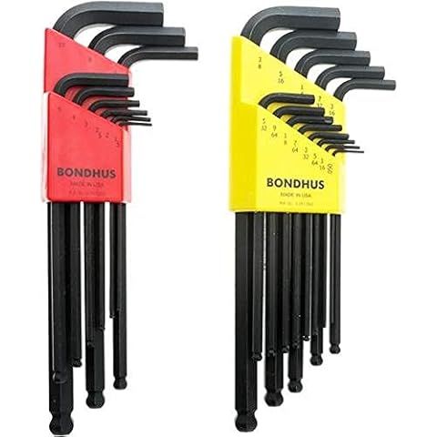 Bondhus 20199 Balldriver L-Wrench Double Pack, 10999 (1.5-10mm) and 10937 (0.050-3/8-Inch) Cover