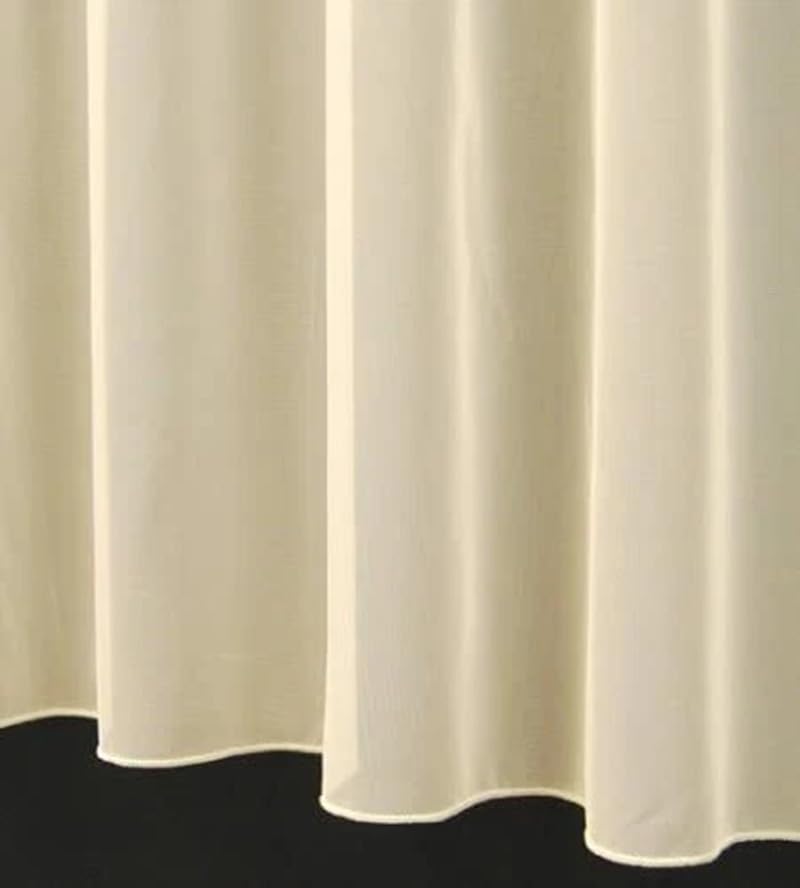 Sue Plain Lead Weighted Window Net Curtain Sheer Transparent Privacy Available in White and Cream Sold by the Metre Cut to Quantity Width For Windows,Doors and Patios (Cream, Drop 81"(205cm))