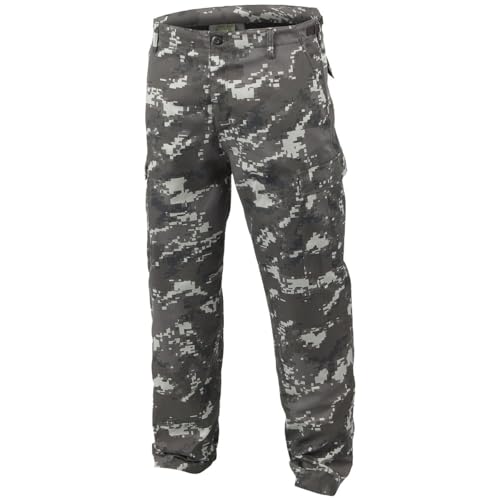 Mil-Tec Men's Ranger Trousers BDU Digital Black Camo Size L