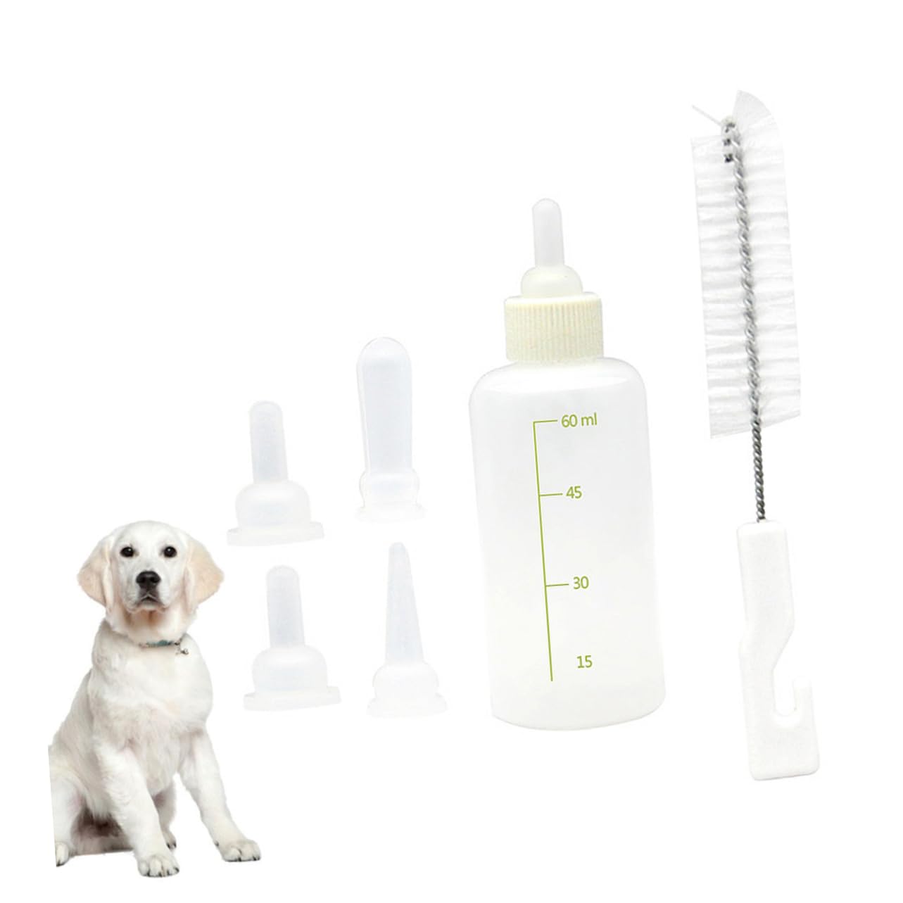 Beavorty 6 Set di Biberon per Animali Domestici per Gattini Biberon in Silicone per Lallattamento Biberon per Animali Domestici Biberon Portatile con Bilancia